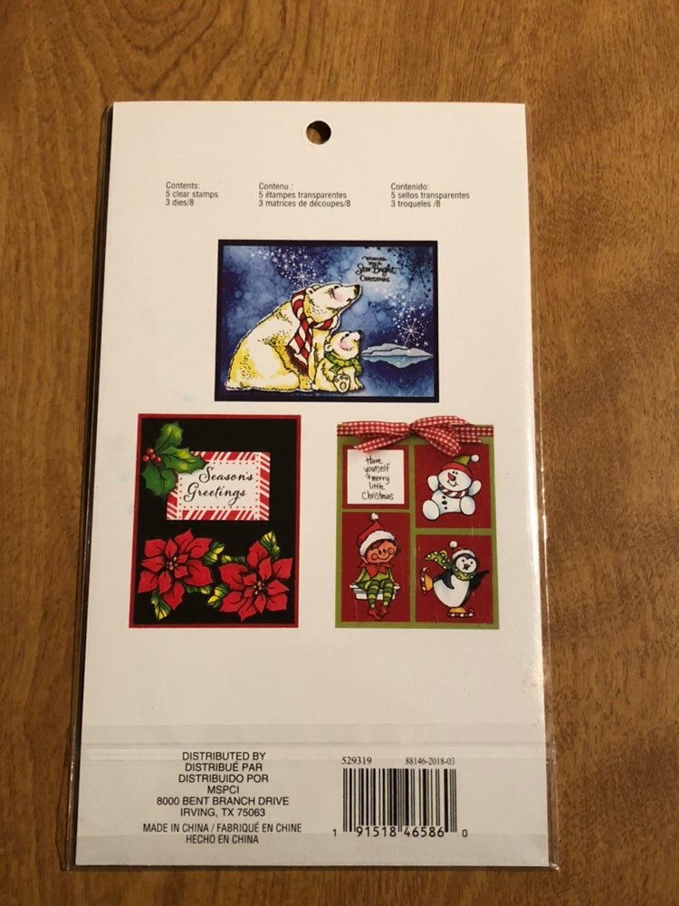 Recollections, Christmas 8 Piece Clear stamps and Dies set 529319 For Card Making,