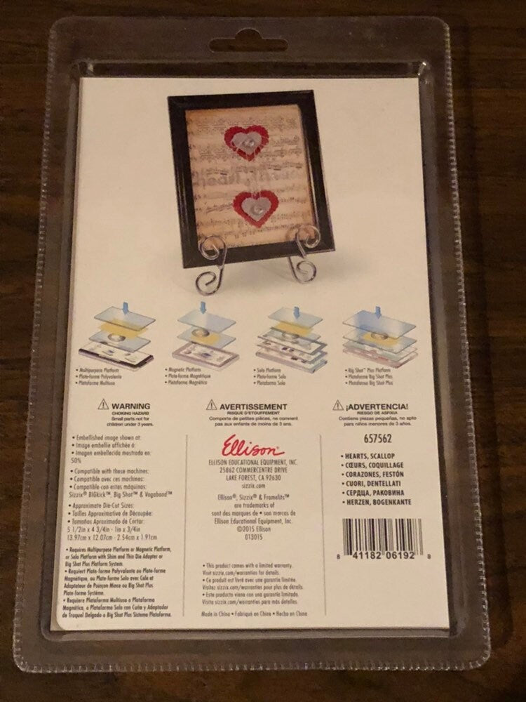 Scallop Hearts, Sizzix Framelits, 5 Piece Dies Set, 657562