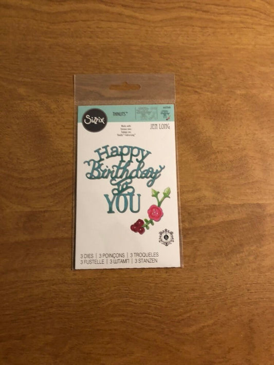 Happy Birthday To You, Thinlits 3 Piece Dies Set, by Jen Long 660368 SHBTY