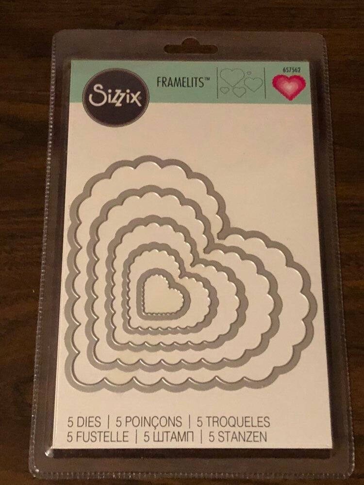 Scallop Hearts, Sizzix Framelits, 5 Piece Dies Set, 657562