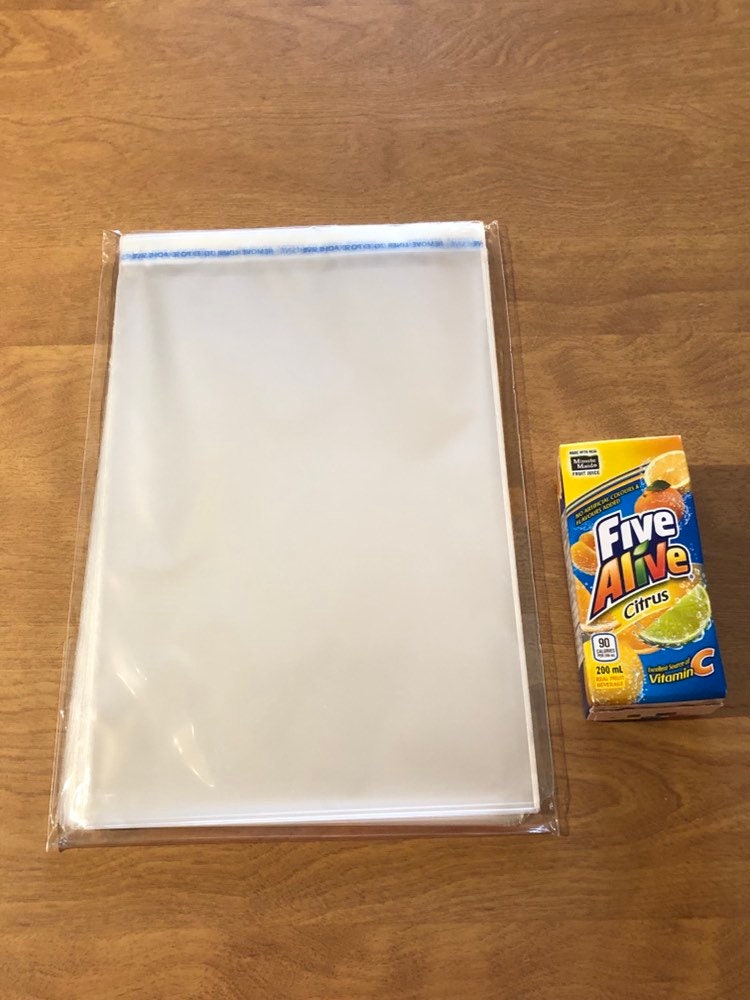 7" x 10" or 18 cm x 25 cm Crystal Clear Resealable Polypropylene Bags 100 in a Package