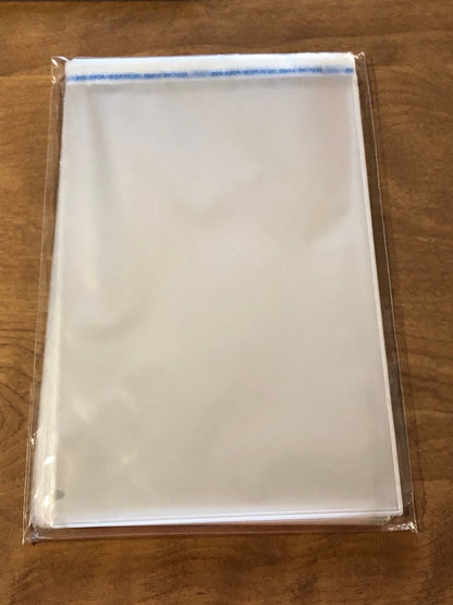 7" x 10" or 18 cm x 25 cm Crystal Clear Resealable Polypropylene Bags 100 in a Package