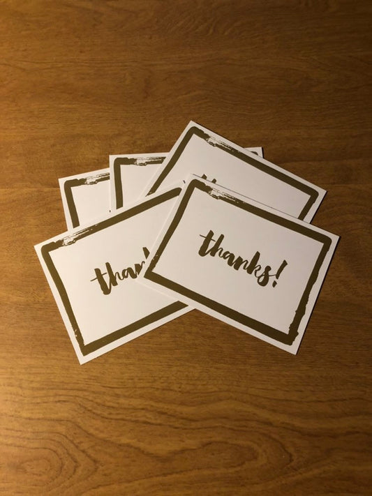 Thanks! Gold Foil Blank Card 5 Pack