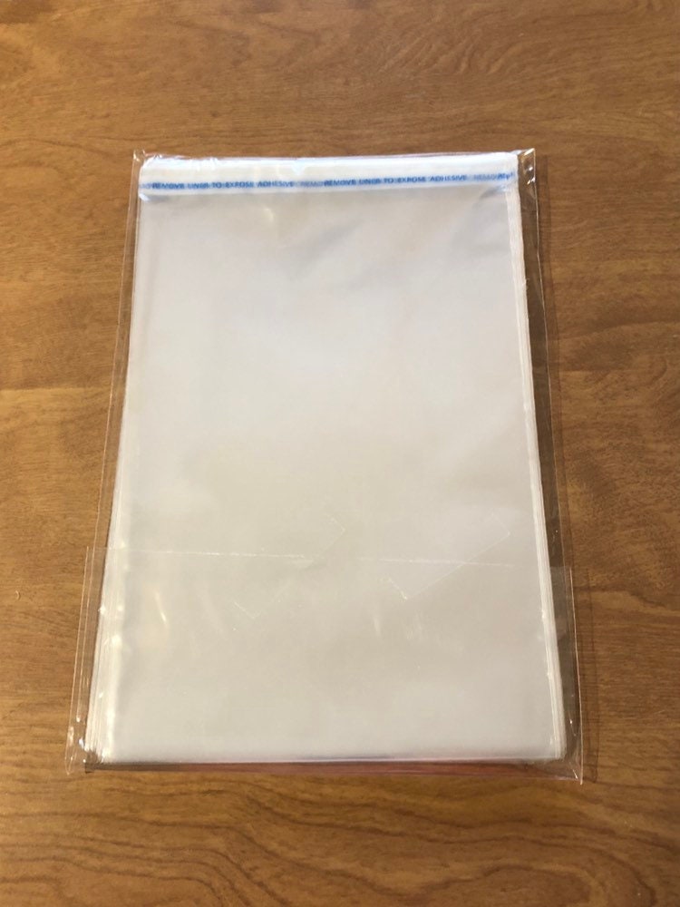 7" x 10" or 18 cm x 25 cm Crystal Clear Resealable Polypropylene Bags 100 in a Package