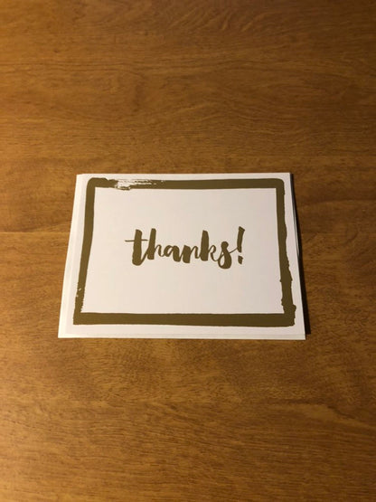 Thanks! Gold Foil Blank Card 5 Pack