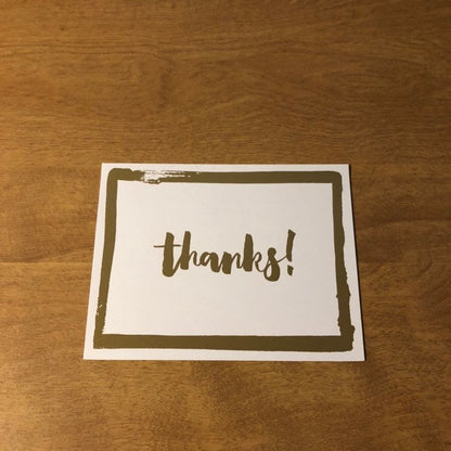 Thanks! Gold Foil Blank Card 5 Pack