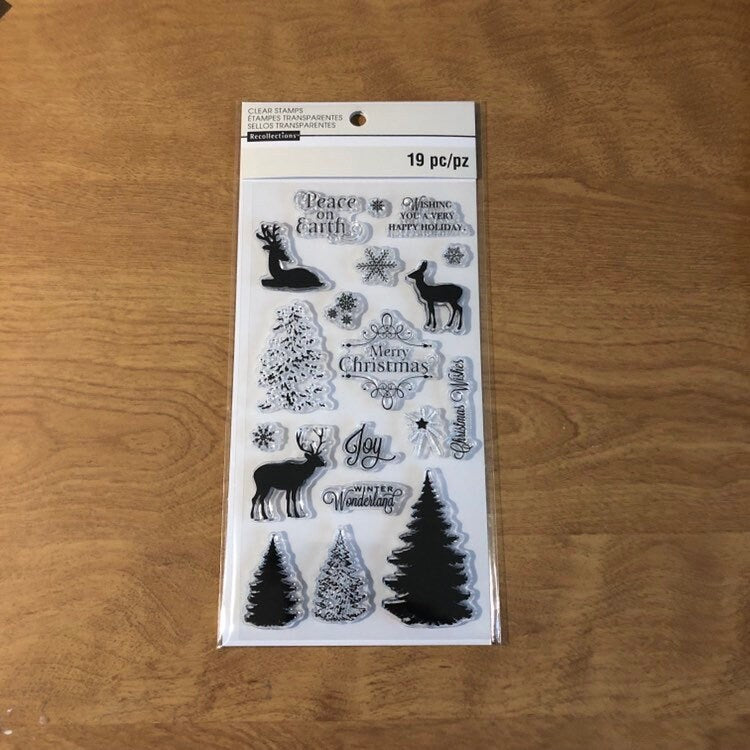 Recollections Christmas 19 Piece Clear Stamps