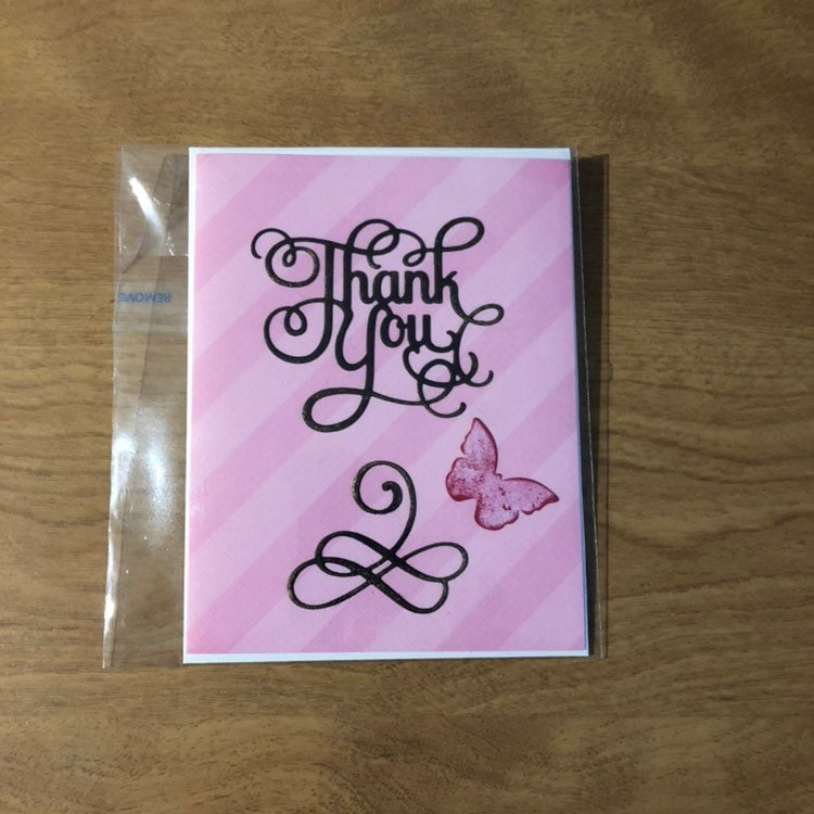 Butterflies Thank You Card Handmade, Choice of 1 or all 3 4.25" x 5.5" 10.7 cm x 13.9 cm.