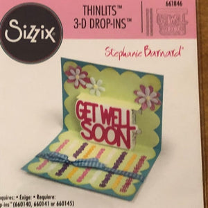 Get Well Soon Sizzix Thinlits 3-D Drop-Ins 4 Dies By Stephanie Barnard 661846