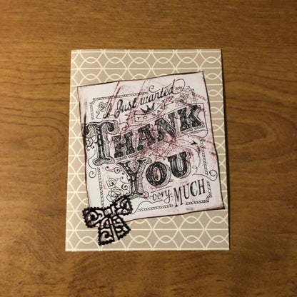 I just wanted to say thank you very much card Handmade Thank You Cards, 4.25" x 5.5" 10.7 cm x 13.9 cm