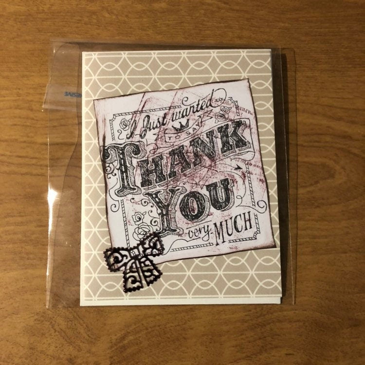 I just wanted to say thank you very much card Handmade Thank You Cards, 4.25" x 5.5" 10.7 cm x 13.9 cm