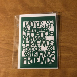 Friends Card Handmade, Choice of One Card or All Three Cards 4x5.75" 10.5x15cm