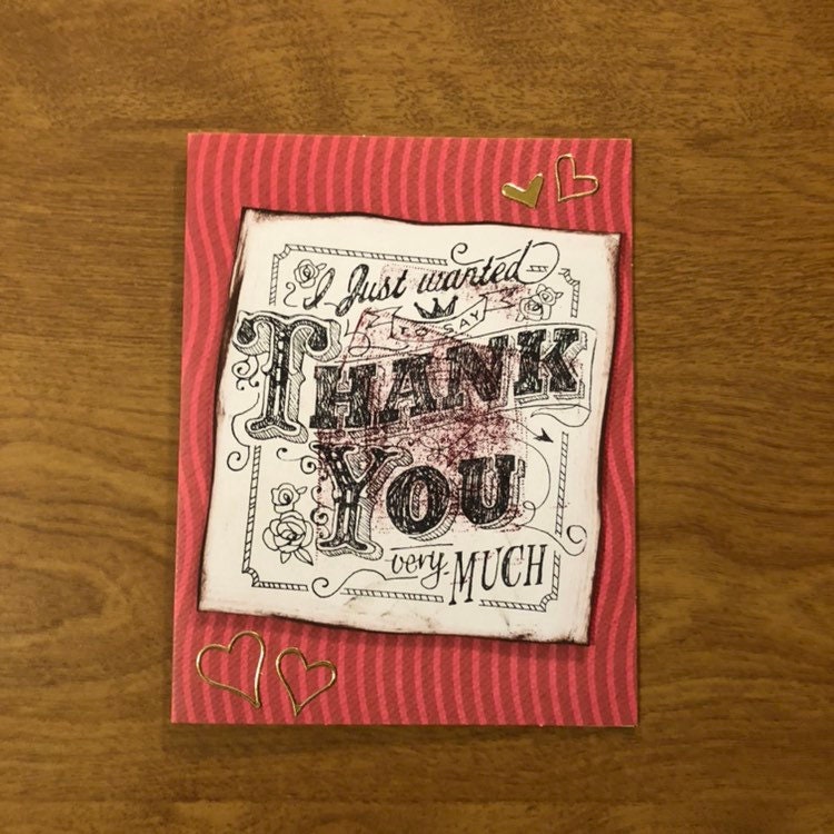 I just wanted to say thank you very much card Handmade Thank You Cards, 4.25" x 5.5" 10.7 cm x 13.9 cm