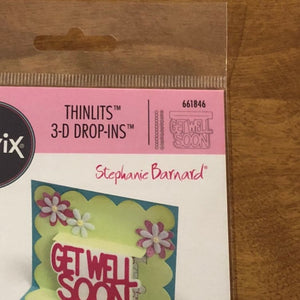 Get Well Soon Sizzix Thinlits 3-D Drop-Ins 4 Dies By Stephanie Barnard 661846