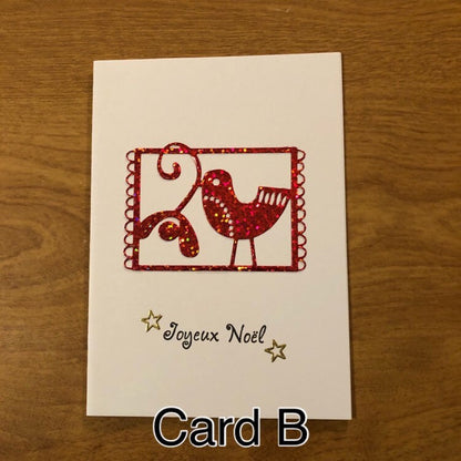 Joyeux Noël, Carte De Noël, Français Fait Main, Bonnes Fêtes, Colombe, Handmade French Christmas Cards, Merry Christmas, Dove Christmas Card