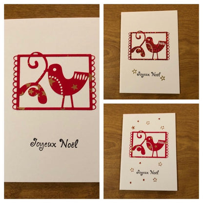 Joyeux Noël, Carte De Noël, Français Fait Main, Bonnes Fêtes, Colombe, Handmade French Christmas Cards, Merry Christmas, Dove Christmas Card