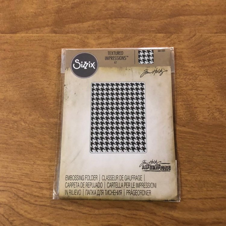 Sizzix Texture Fades, A2 Houndstooth, Embossing Folder, By Tim Holtz, 661201 For Card Making