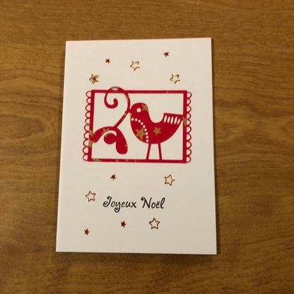 Joyeux Noël, Carte De Noël, Français Fait Main, Bonnes Fêtes, Colombe, Handmade French Christmas Cards, Merry Christmas, Dove Christmas Card