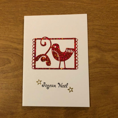 Joyeux Noël, Carte De Noël, Français Fait Main, Bonnes Fêtes, Colombe, Handmade French Christmas Cards, Merry Christmas, Dove Christmas Card