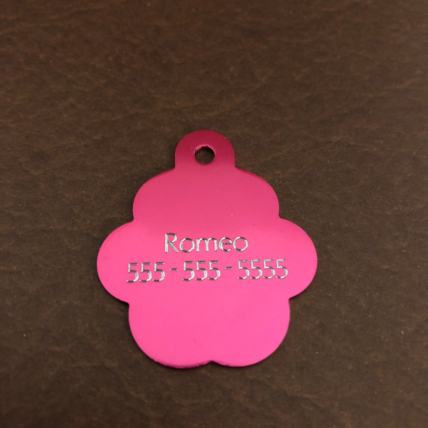 Paw Print Tag, Paw Shaped Tag, Dog, Cat, Puppy, Kitten, Small Animal and Pet Id Tag Personalized Diamond Engraved Aluminum Tags