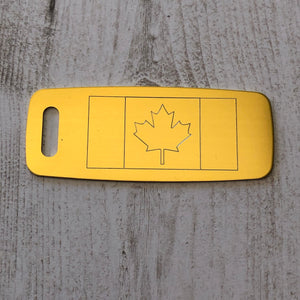 Canadian Flag, Aluminum Personalized Luggage Tag, Diamond Engraved, Perfect For Carry-on, Backpacks And Suitcases, CA2APLT