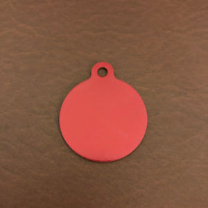 Soccer Ball, Red Large Circle Tag, Personalized Aluminum Tag, Diamond Engraved, Key Chain, Keychain, For Lost Keys, SBLRCT2