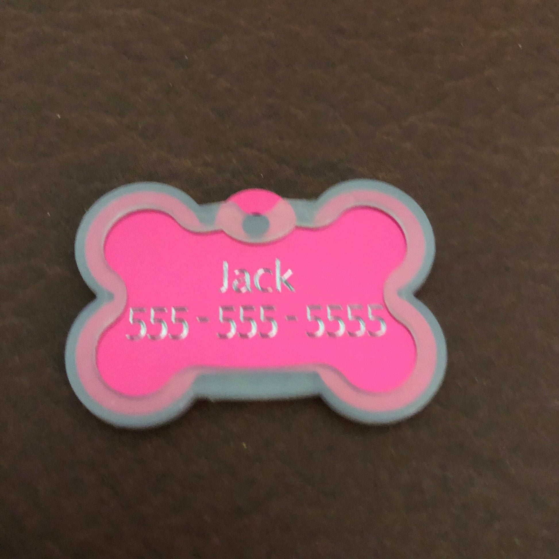 Purebred Princess, Large Pink Bone, Personalized Aluminum Tag Diamond Engraved Dog Tag Cat Tag Small Animal Tag Kitty Tag Puppy PBPILPIB