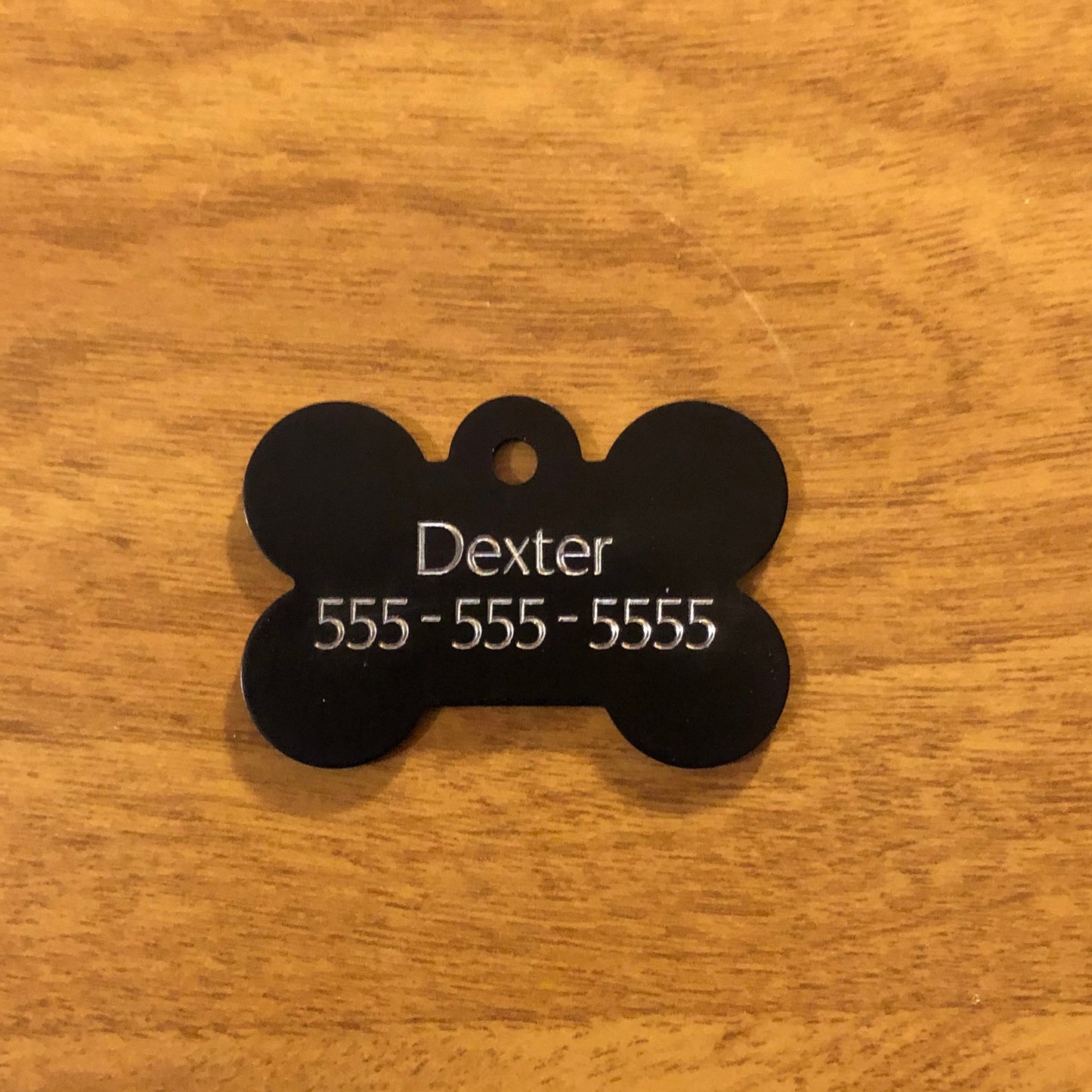 Paw Print, Large Black Bone Tag, Personalized Aluminum Tag, Diamond Engraved, Dog Tag, Puppy Tag, For Dog Collar, Lost Dog ID, PPBLBB