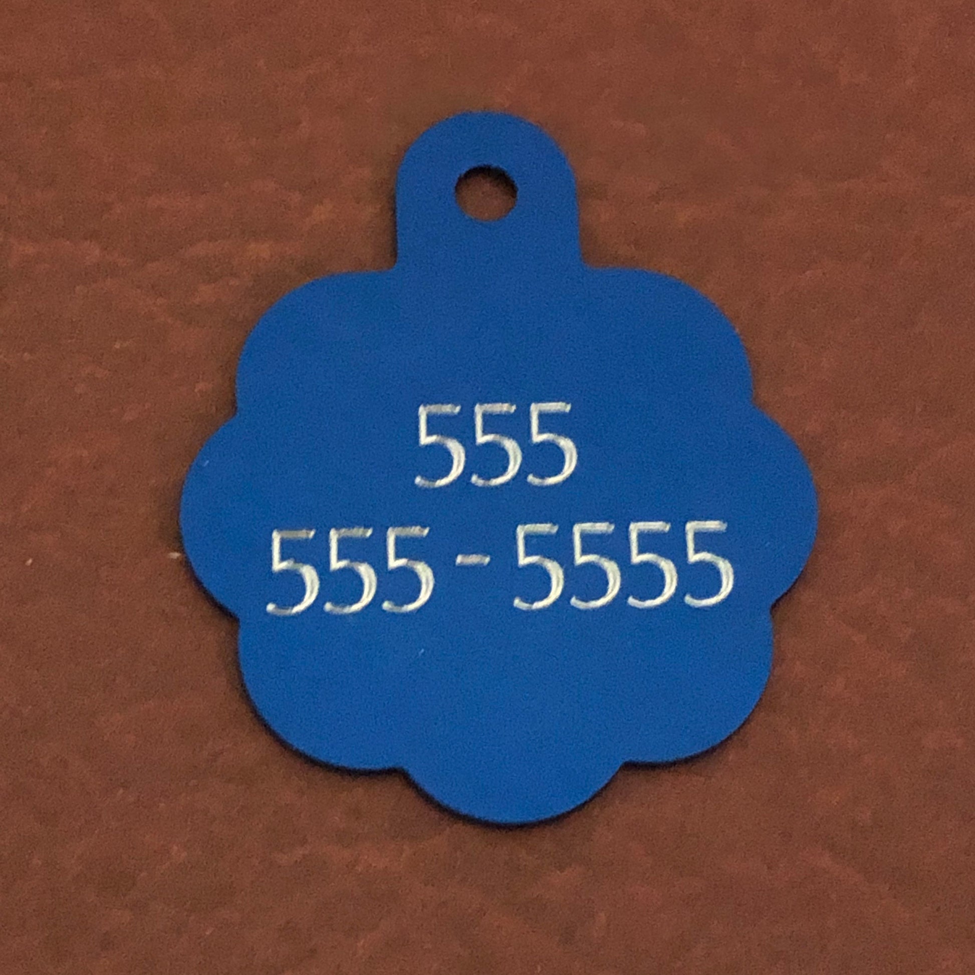 si je suis sorti je suis perdu, Large Blue Rosette Tag, Personalized Aluminum Tag, Diamond Engraved, Dog Cat Tag ID Tag Kitty Tag Puppy Tag