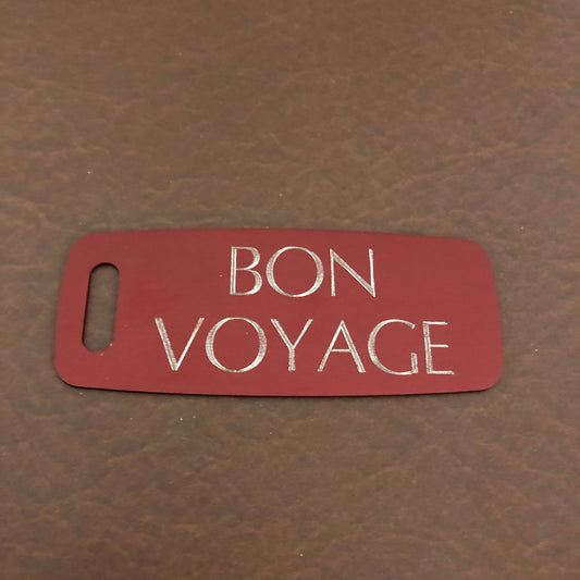 Bon Voyage Aluminum Personalized Luggage Tag Diamond Engraved Perfect For Carry-on, Backpacks And Suitcases, BVAAPLT