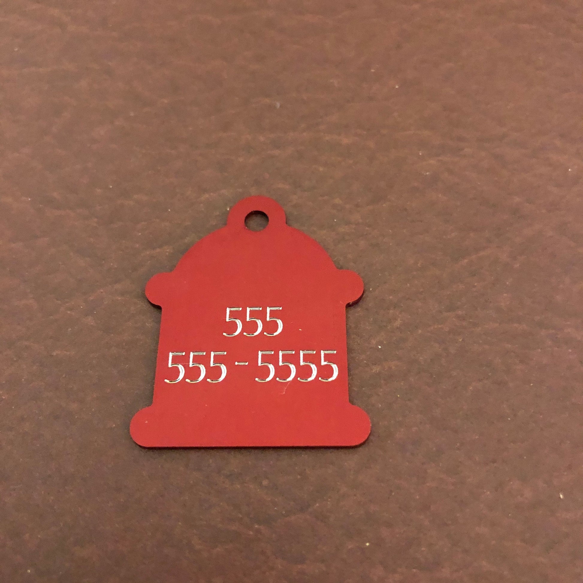 Large Fire Hydrant Aluminum Tag Personalized Diamond Engraved Available in Gold Or Red Puppy Tag Cat Tag Dog Tag ID Tags Pet Tags