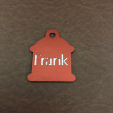 Load image into Gallery viewer, Small Fire Hydrant, Aluminum Tag, Personalized Diamond Engraved Available, in Gold Or Red, Puppy Tag, Cat Tag, Dog Tag, ID Tags, Pet Tags,
