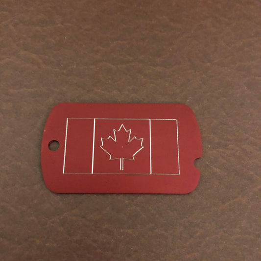 Canadian Flag, Personalized Aluminum ID Tag Diamond Engraved Perfect for Carry-on, Backpacks, Bags, Key Chains, Suitcases, CA2AMI