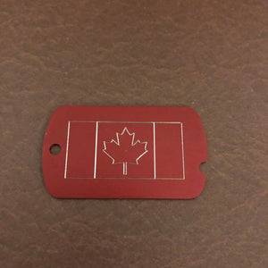 Canadian Flag, Personalized Aluminum ID Tag Diamond Engraved Perfect for Carry-on, Backpacks, Bags, Key Chains, Suitcases, CA2AMI