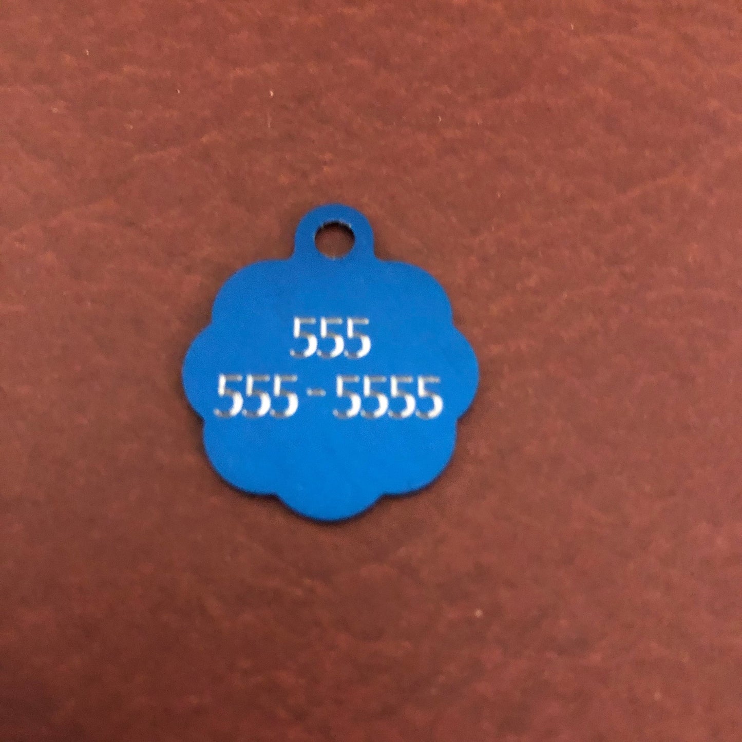 Oh shit I'm lost, Small Blue Rosette Aluminum Tag, Personalized Diamond Engraved, Cat Tags, ID Tags, Dog Tags for car collar for dog collar