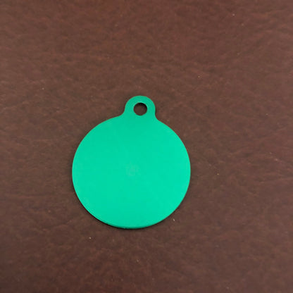 Football Large Green Circle Tag Personalized Aluminum Tag, Diamond Engraved Dog Tag, Cat Tag, Puppy Tag, For Dog Collar, FBLGCT