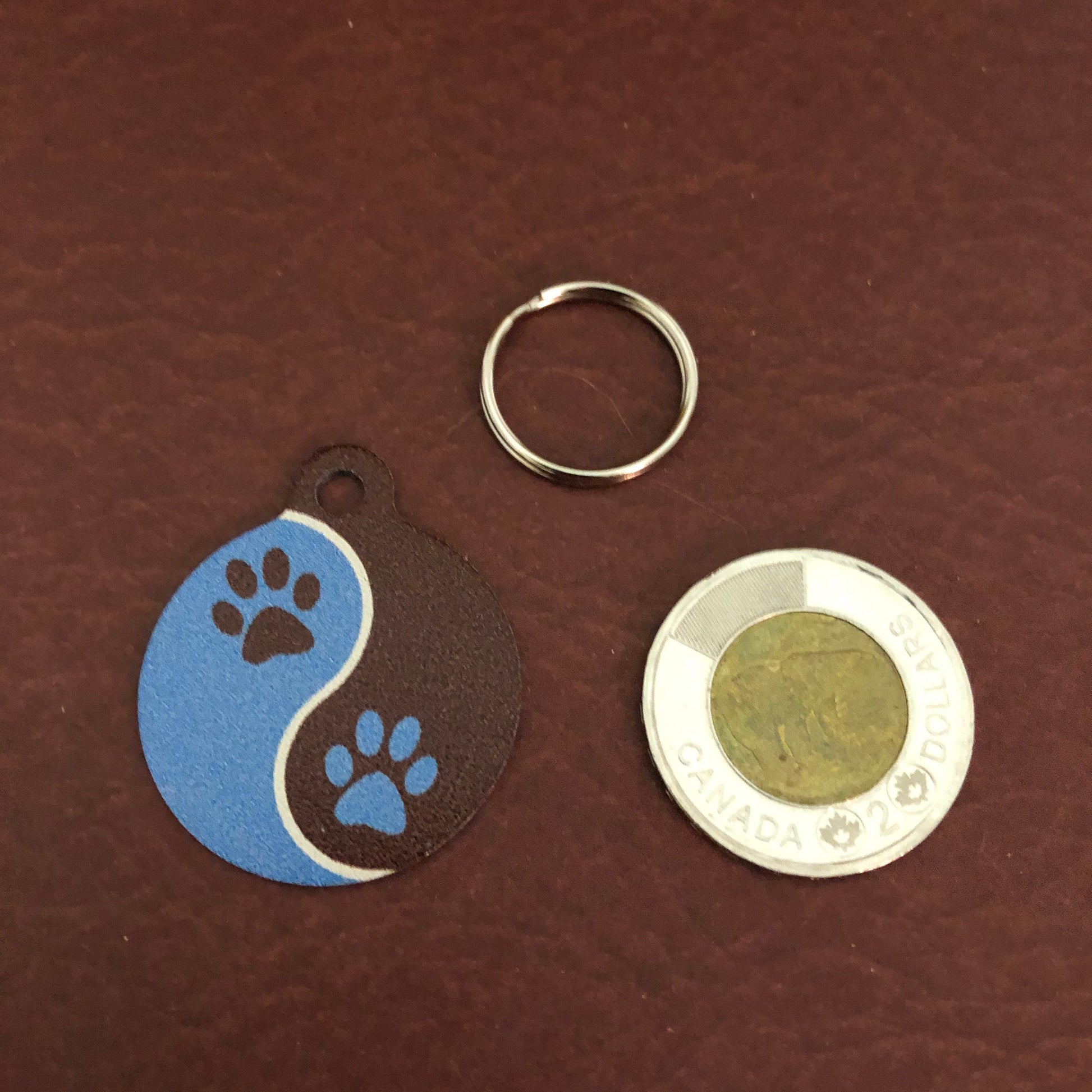 Muddy Paws Dog Tag Large Circle Tag Personalized Aluminum Tag Diamond Engraved Puppy Tag