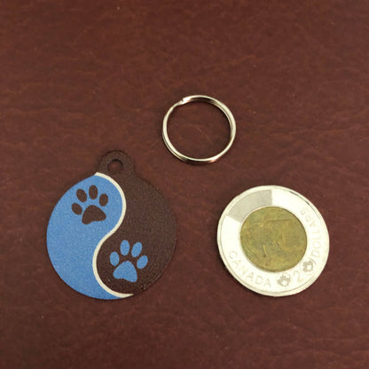 Muddy Paws Dog Tag Large Circle Tag Personalized Aluminum Tag Diamond Engraved Puppy Tag