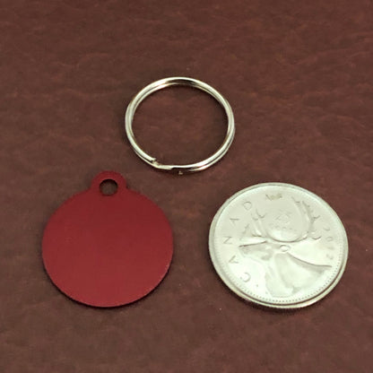 The Dog Did It!, Small Red Circle Aluminum Tag