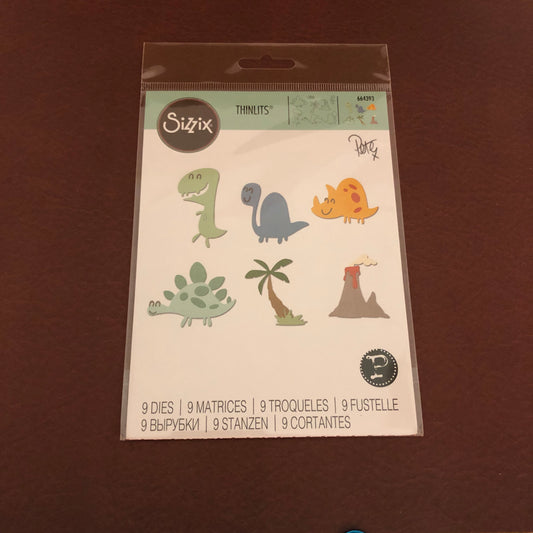 Sizzix Dinosaurs Thinlits 9 Dies Set by Pete Hughes 664393