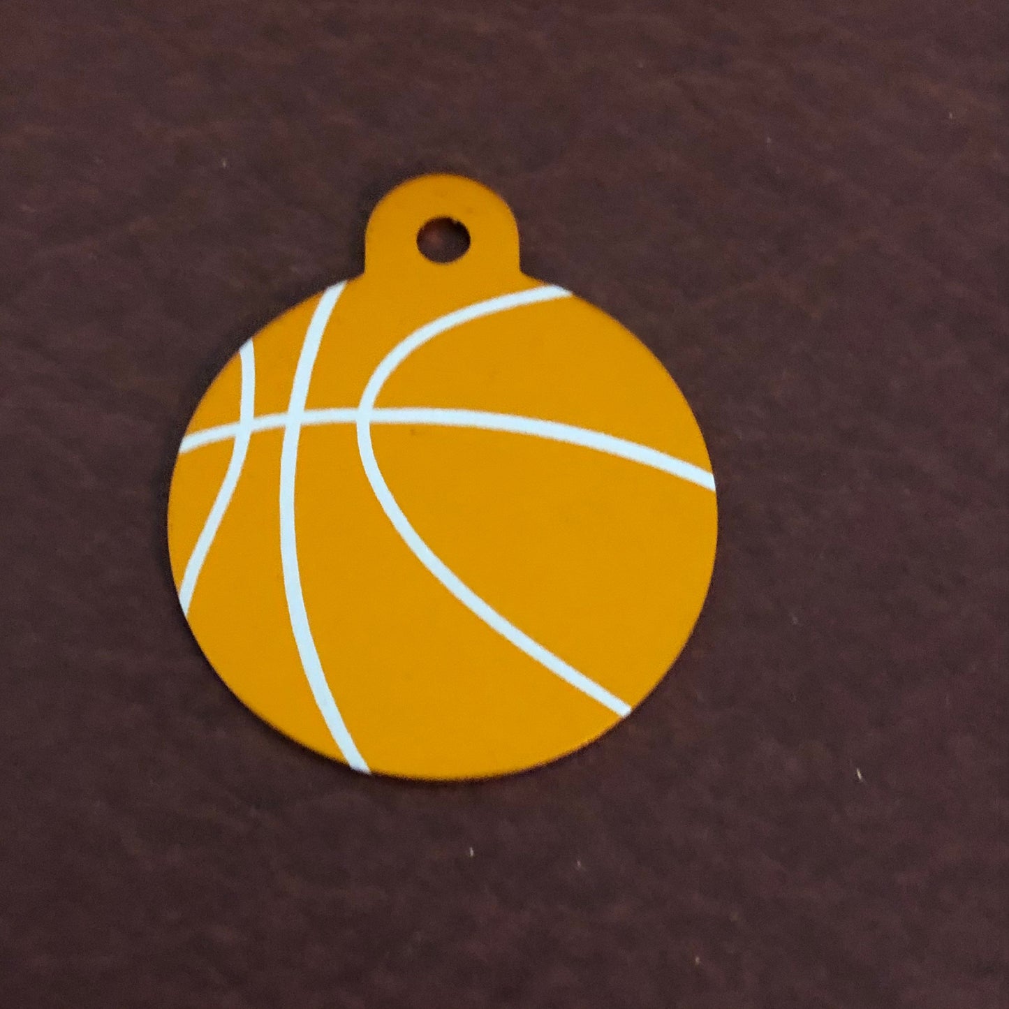 Basketball Large Orange Circle Personalized Aluminum Tag Diamond Engraved Dog Tag Cat Tag Animal Tag Kitty Tag Puppy, BKBLOCT2