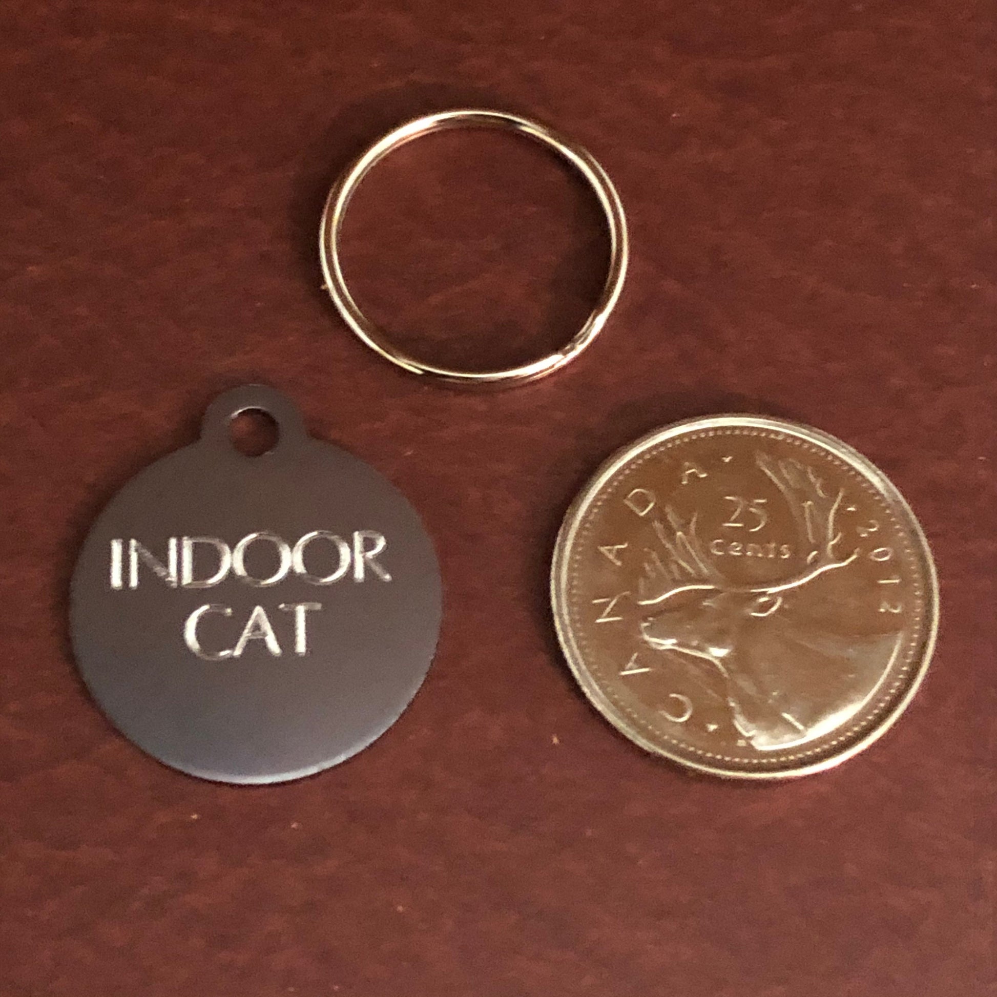 Indoor Cat Small Circle Aluminum Tag