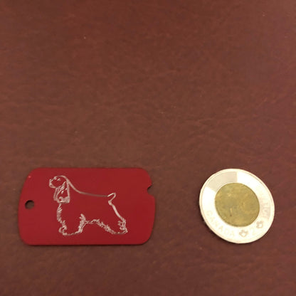 Cocker Spaniel, Personalized Aluminum ID Tag Diamond Engraved Perfect For Carry-on, Backpacks, Bags, Key Chains, Suitcases, CARAMI