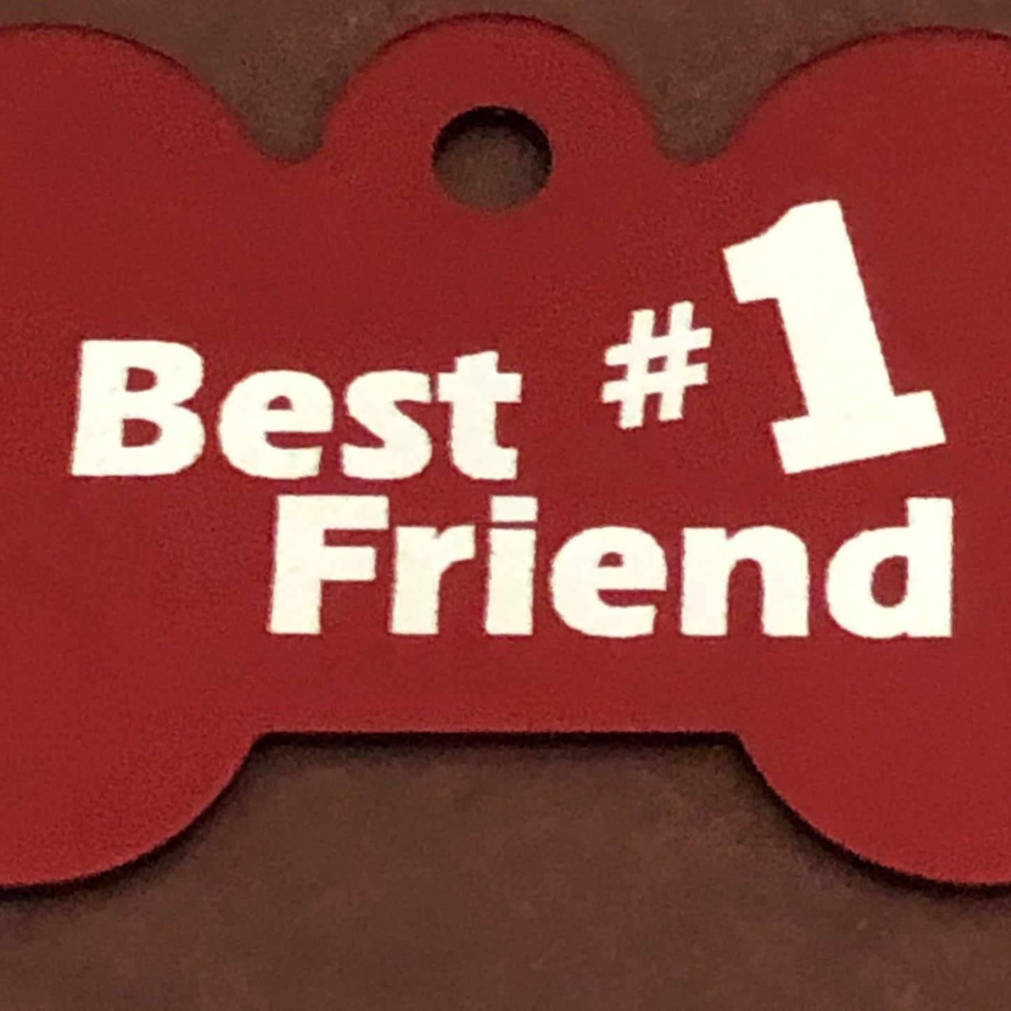 Best Friend #1, Large Red Bone, Personalized Aluminum Tag, Diamond Engraved, Dog Tag, Puppy Tag, For Dog Collar, For Puppy Collar, BFN1LRB