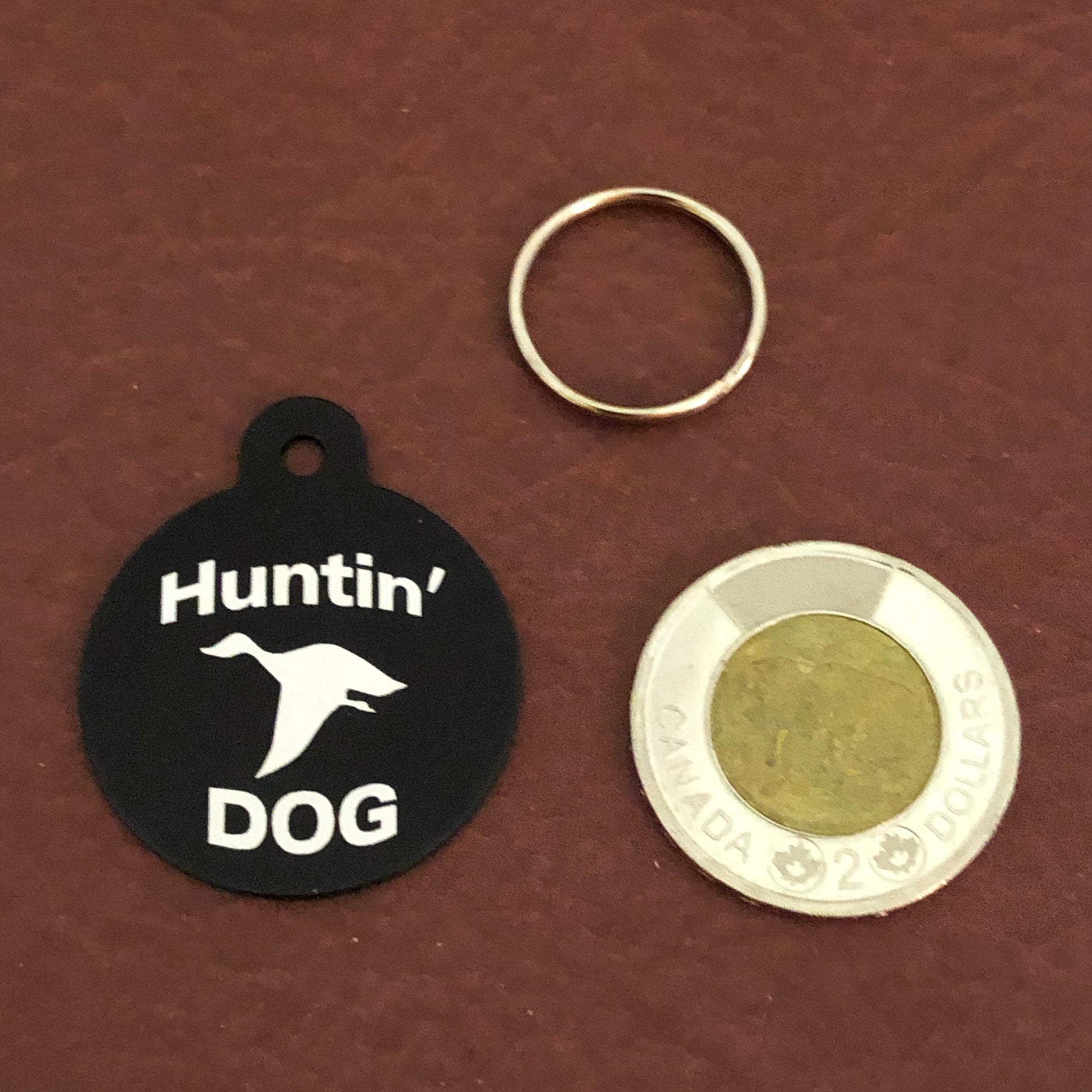 Huntin' Dog Large Circle Tag Black Personalized Aluminum Tag Diamond Engraved, Dog Tag, For Hunting Dog, Puppy Tag, For Dog Collar