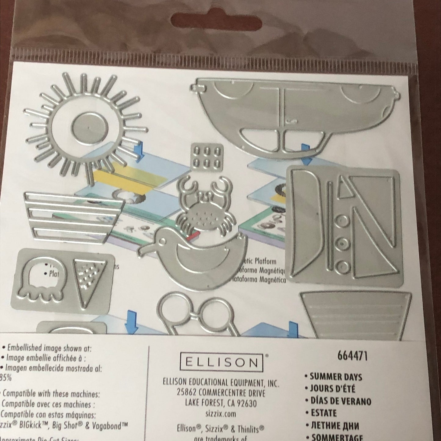 Summer Days, Sizzix Thinlits Dies, by Sharon Drury  26 Piece Dies Set, 664471 For Card Making, Scrapbooking