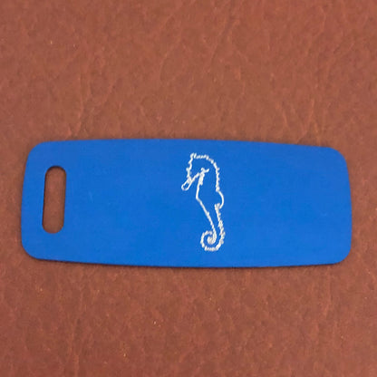 Seahorse, Aluminum Personalized Luggage Tag, Diamond Engraved, Perfect For Carry-on, Backpack, Suitcases, CApsPLT