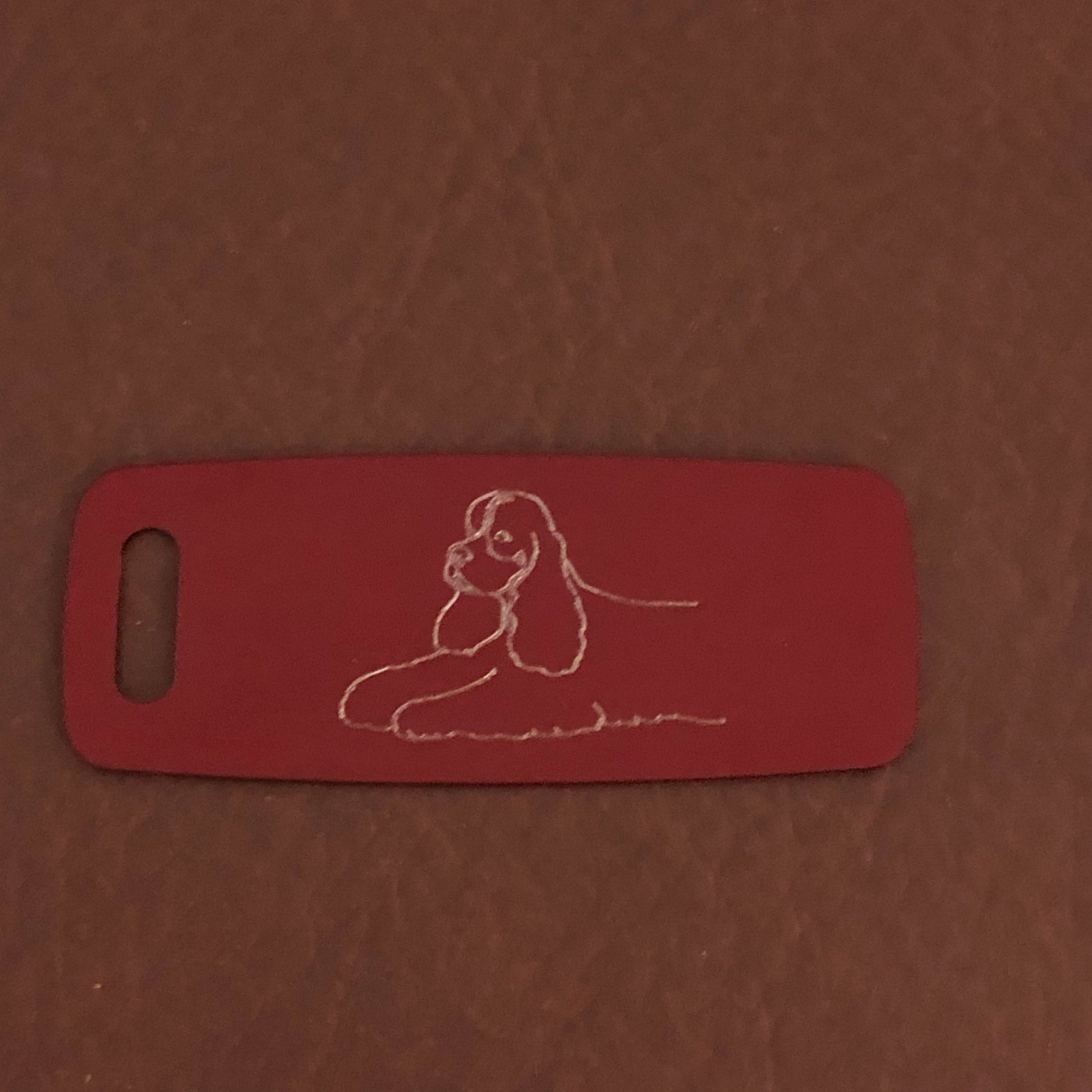 Cocker Spaniel Dog, Aluminum Personalized Luggage Tag, Diamond Engraved, Perfect for Carry-on, Backpacks and Suitcases, CABAPLT