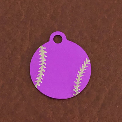 Baseball, Softball Small Purple Circle Aluminum Tag