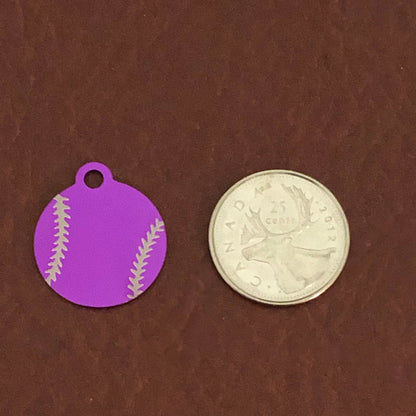 Baseball, Softball Small Purple Circle Aluminum Tag